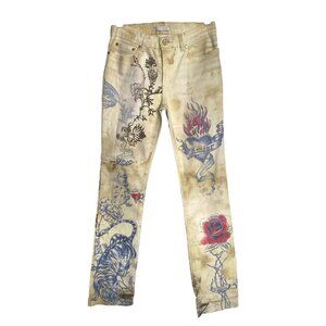 Y2k Vintage Roberto Cavalli S/S 2003 Tattoo Amour Slim Jeans Size Small / S